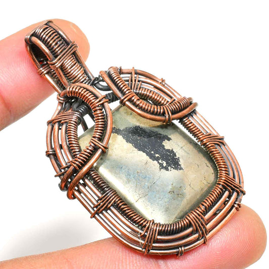 Terra’s Anchor – Natural Stone Copper Pendant