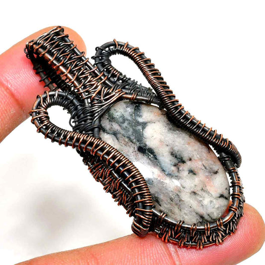 Ember’s Embrace – Oxidized Copper Earthstone Pendant