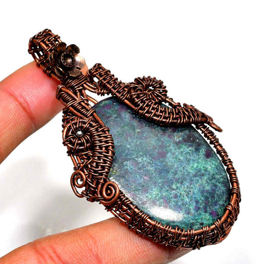 Terra’s Harmony – Hand-Wrapped Copper Mineral Pendant