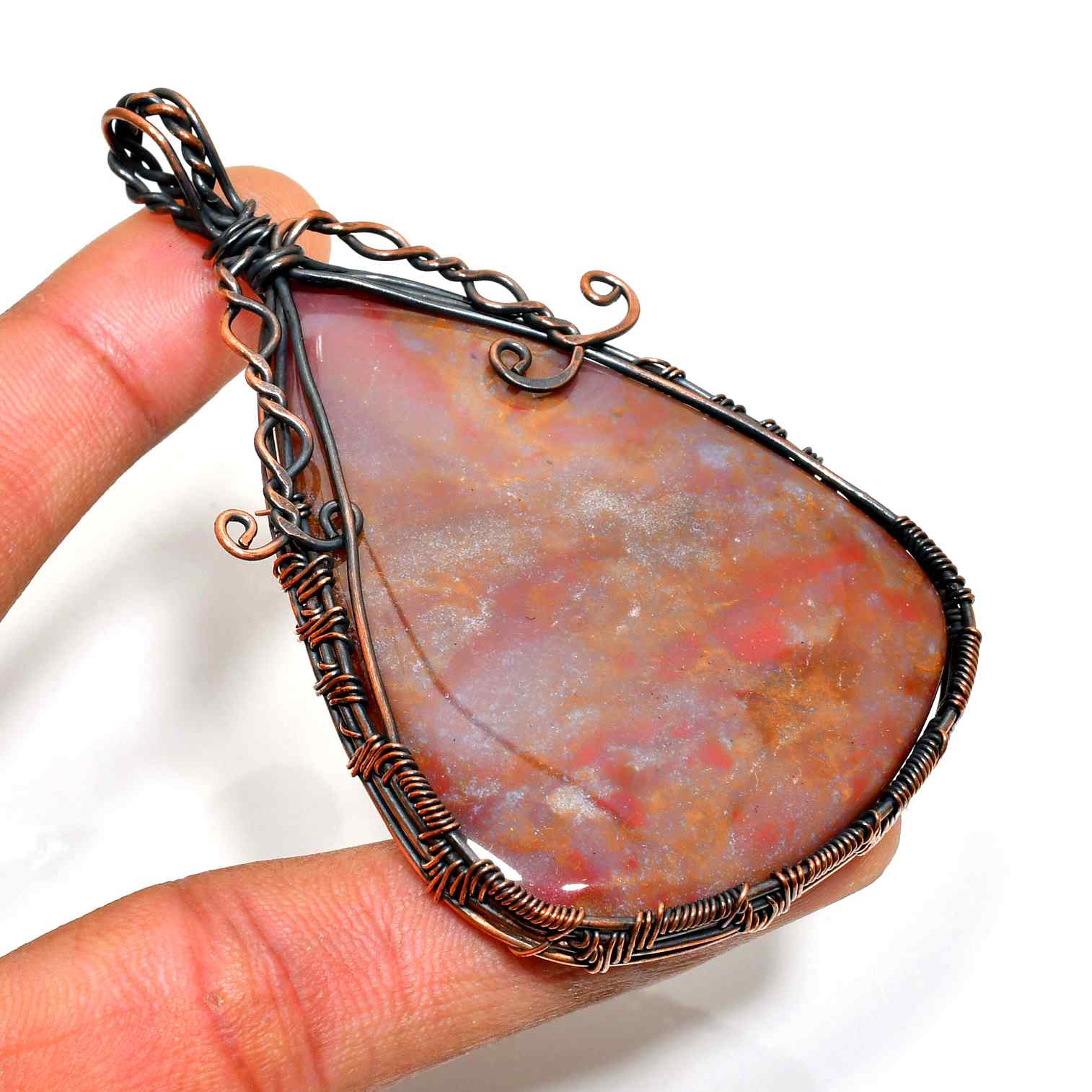 Celestial Terra – Agate & Copper Pendant
