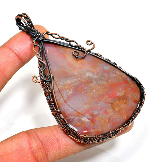 Celestial Terra – Agate & Copper Pendant