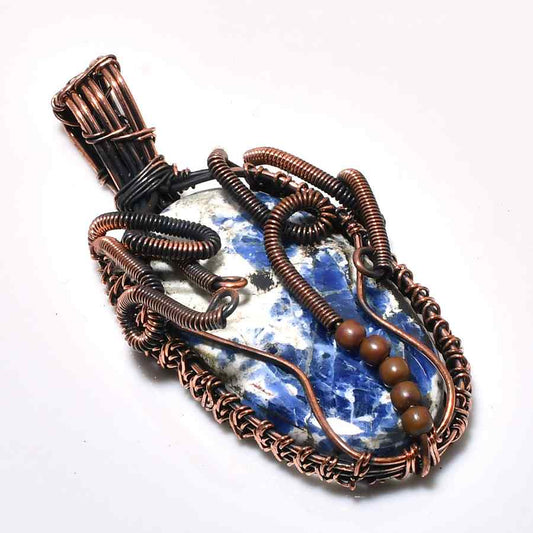 Celestial Harmony – Lapis Lazuli Copper Pendant