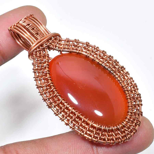 Ember’s Embrace – Carnelian & Copper Pendant