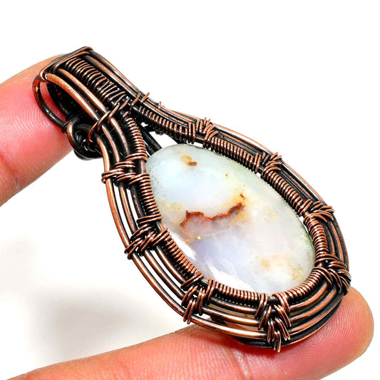 Azure’s Embrace – Tranquil Stone & Copper Pendant