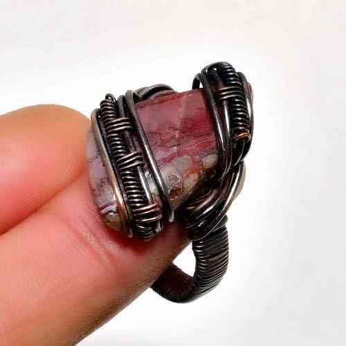 Ember’s Embrace – Oxidized Copper Gemstone Ring