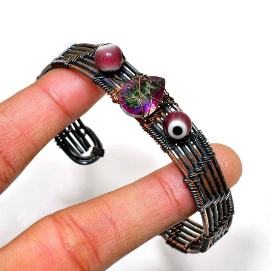 Luna’s Harmony – Fluorite & Agate Copper Bracelet
