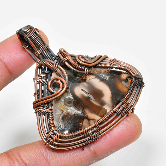 Gaia’s Heart – Copper & Agate Pendant