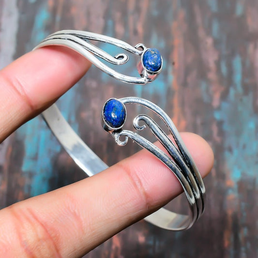 Mystic Wave – Lapis Lazuli Sterling Silver Cuff