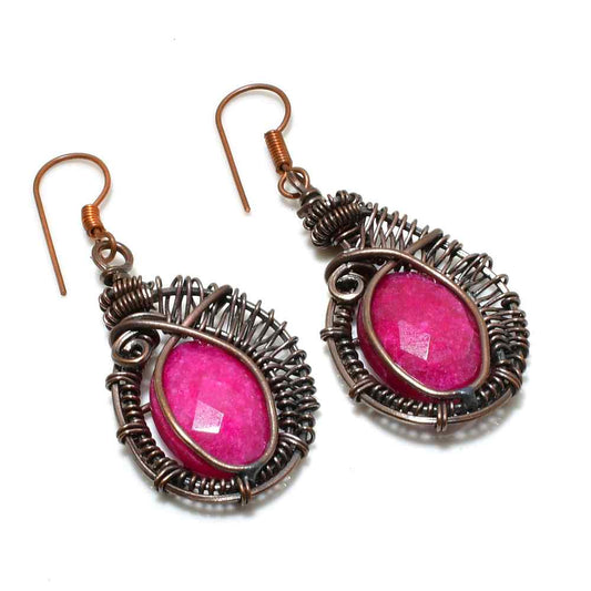 Ember’s Embrace – Ruby Copper Earrings