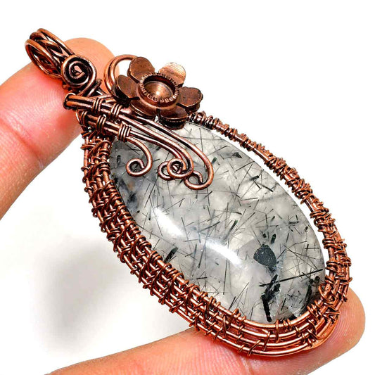 Gaia’s Embrace – Copper Wire Gemstone Pendant