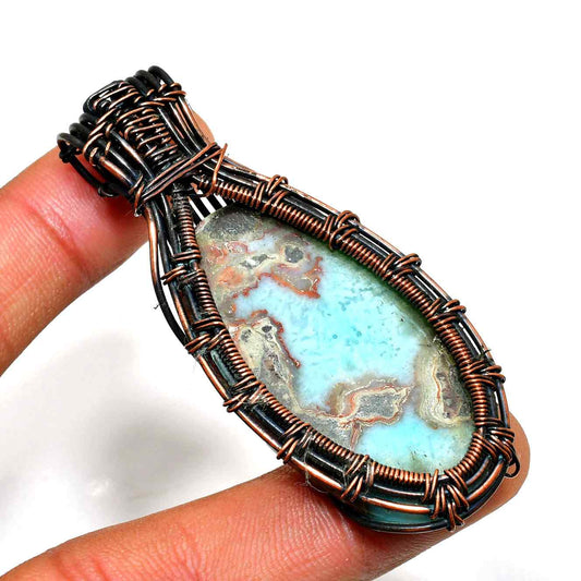 Earth’s Harmony – Copper-Wrapped Stone Pendant