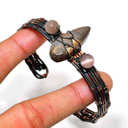 Gaia’s Embrace – Earthstone Copper Cuff