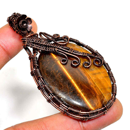 Golden Guardian – Tiger’s Eye Copper Pendant