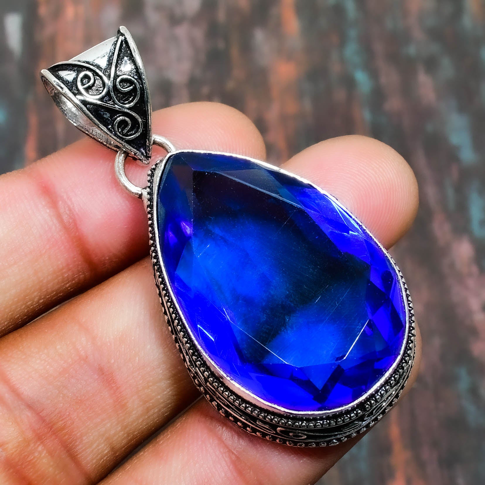 Cosmic Calm – Blue Gemstone & Sterling Silver Pendant