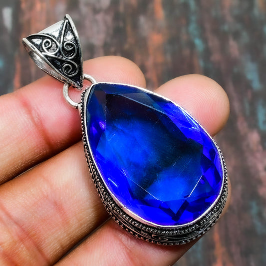 Cosmic Calm – Blue Gemstone & Sterling Silver Pendant