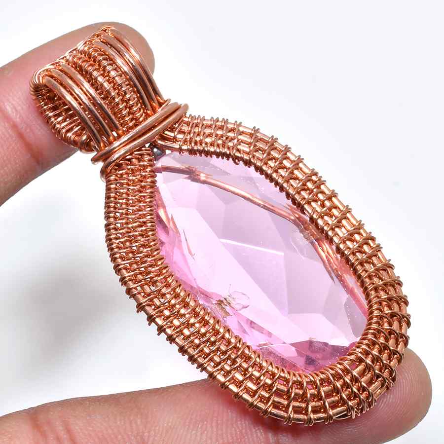 Amara’s Heart – Rose Quartz Copper Pendant