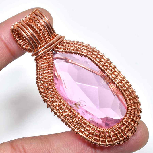 Amara’s Heart – Rose Quartz Copper Pendant
