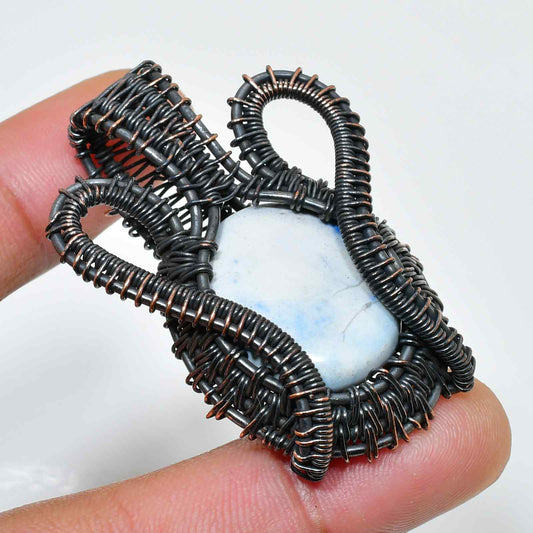 Selene’s Embrace – Moonstone & Copper Pendant