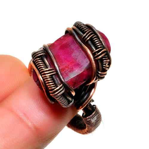 Ember’s Embrace – Ruby Copper Wrap Ring