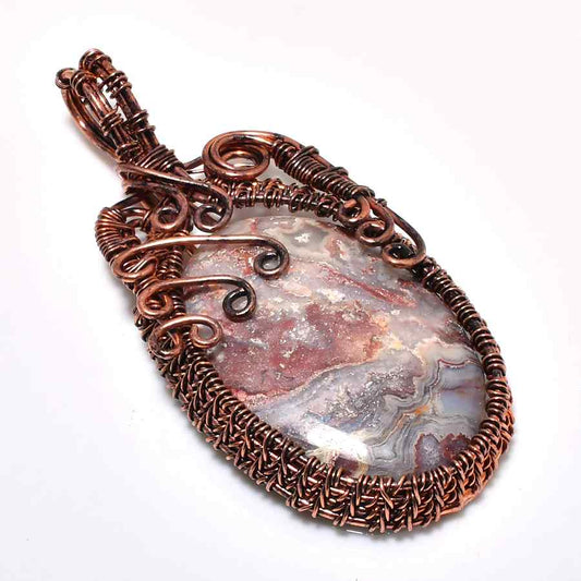 Gaia’s Harmony – Agate & Oxidized Copper Pendant