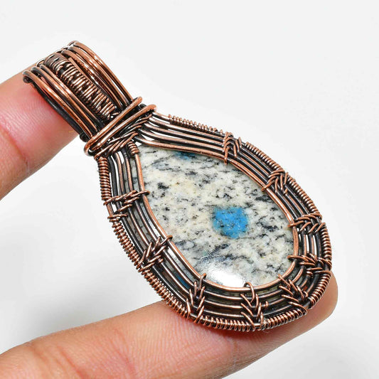 Arcane Whisper – Copper-Wrapped Grounding Stone Pendant