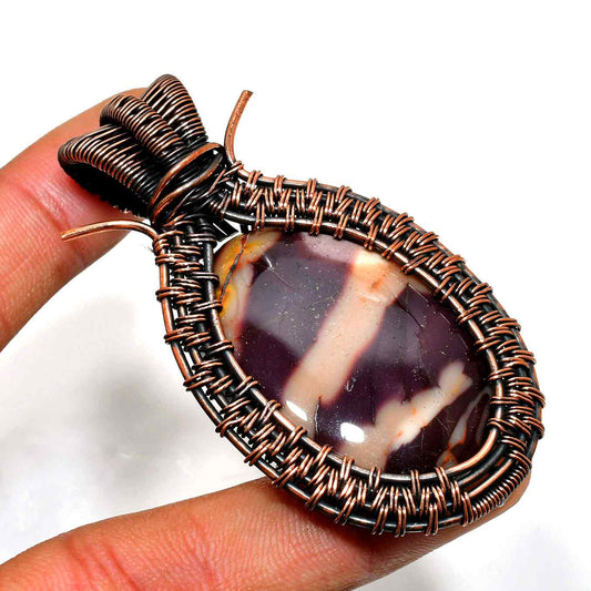 Gaia’s Embrace – Copper-Wrapped Stone Pendant