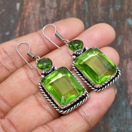 Aurora’s Embrace – Peridot Silver Earrings