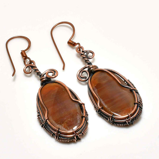Serafina’s Gaze – Tiger’s Eye Copper Earrings