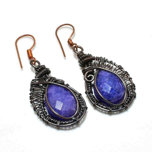 Selene’s Harmony – Lapis Copper Earrings