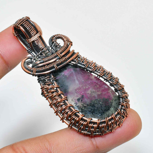 Scarlet Ember – Raw Ruby Copper Pendant