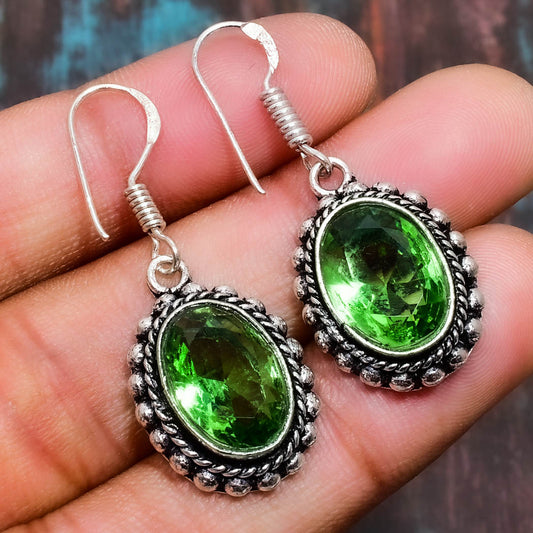 Peridot Harmony – Sterling Silver Earrings