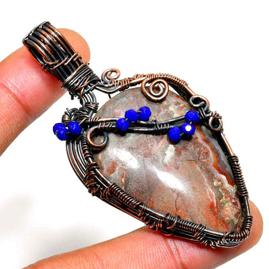Harmonia’s Embrace – Jasper Copper Pendant