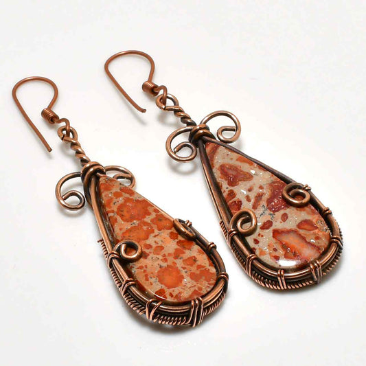 Ember Essence – Copper & Gemstone Earrings
