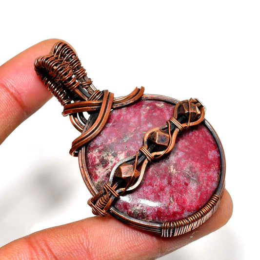 Radiant Heart – Rhodonite Copper Pendant