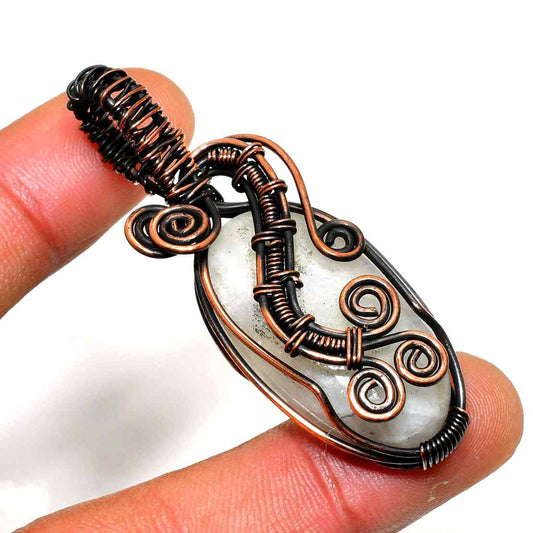 Ezra’s Veil – Clear Quartz Copper Pendant