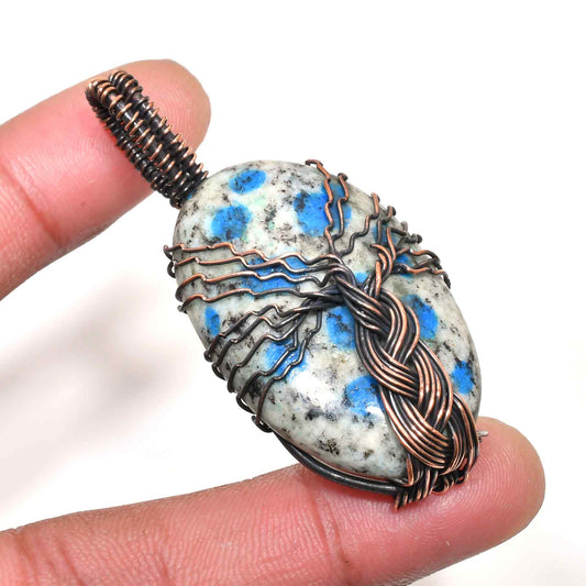 Azure Ascent – K2 Stone Copper Pendant