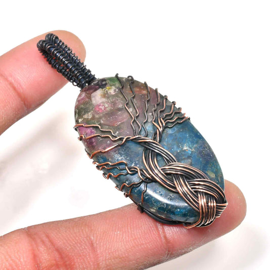 Aurora’s Balance – Fluorite & Copper Pendant