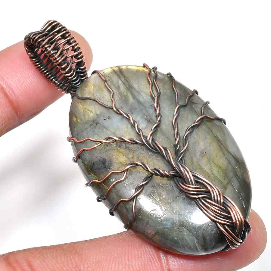Gaia’s Arbor – Labradorite Copper Pendant