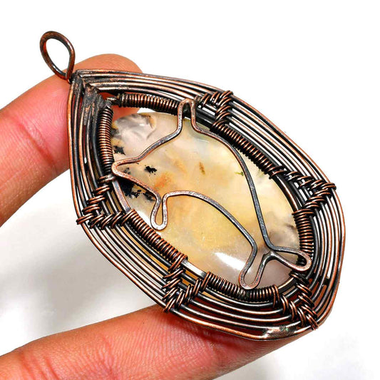 Dolphin’s Embrace – Copper-Wrapped Agate Pendant