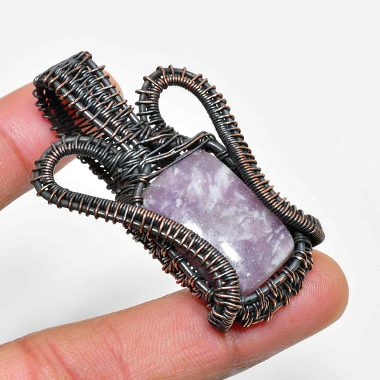 Ezra’s Veil – Amethyst & Oxidized Copper Pendant