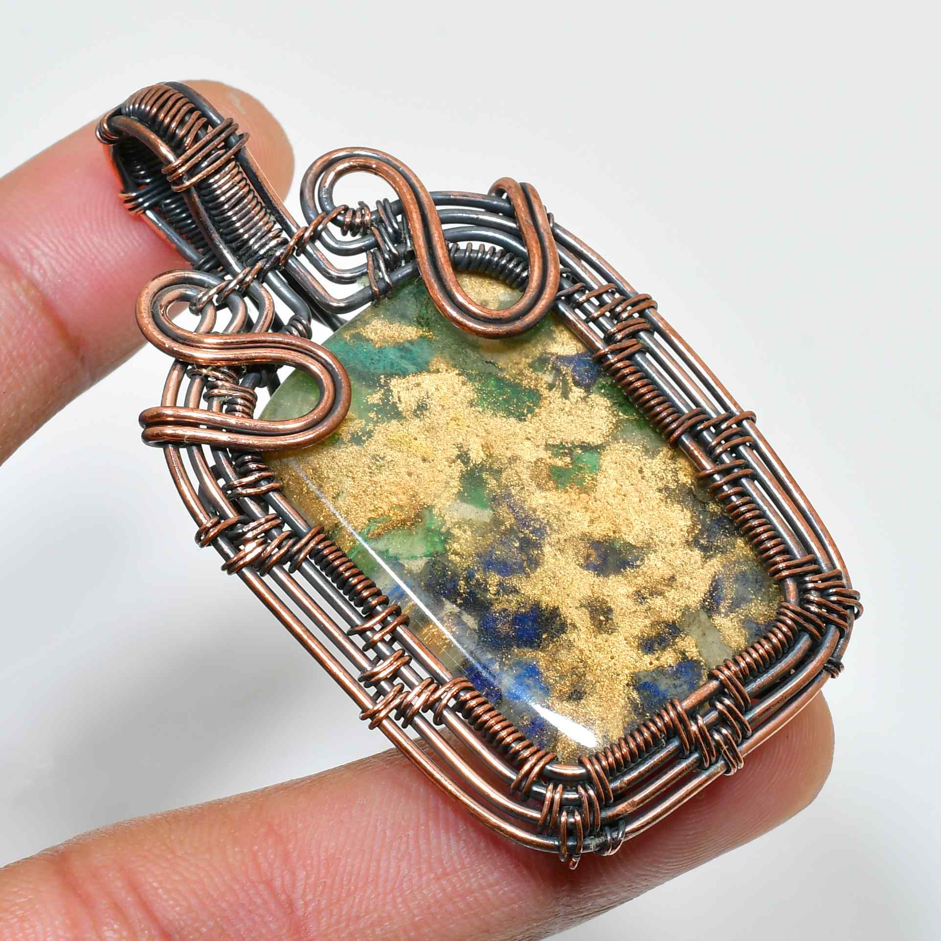 Terra’s Whisper – Oxidized Copper Gemstone Pendant