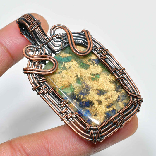 Terra’s Whisper – Oxidized Copper Gemstone Pendant