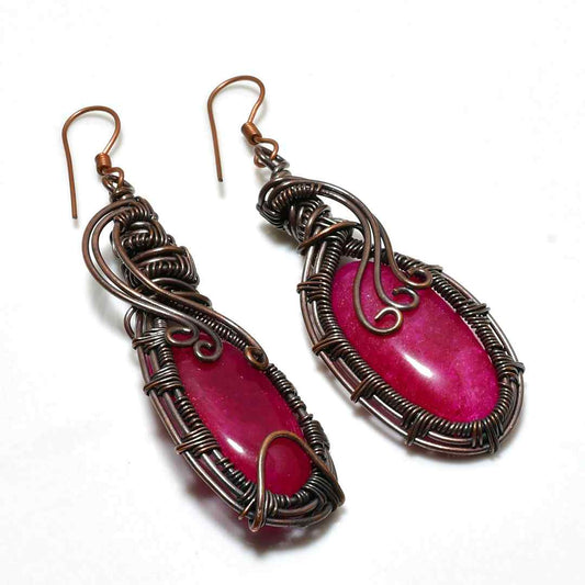 Emberheart – Ruby Copper Earrings