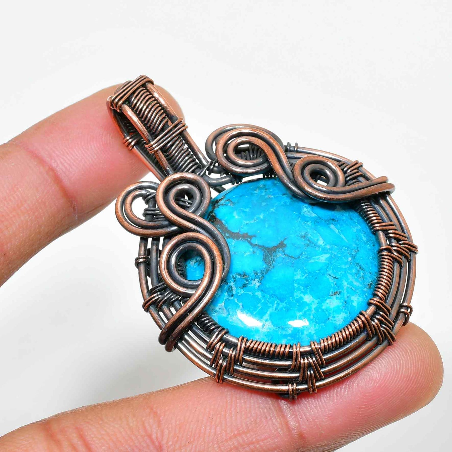 Azure Harmony – Turquoise Copper Pendant
