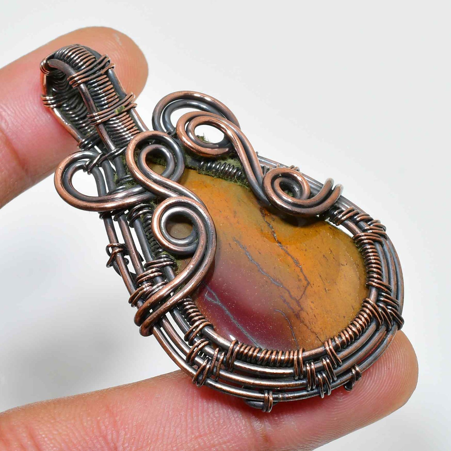 Gaia’s Embrace – Copper-Wrapped Stone Pendant
