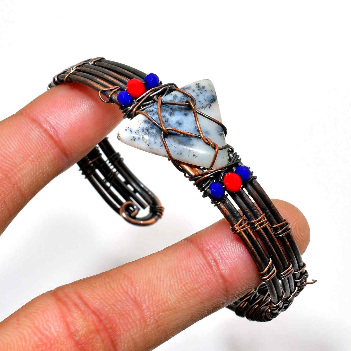 Grounded Glow – Natural Stone & Copper Bracelet
