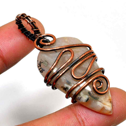 Gaia’s Embrace – Copper-Wrapped Stone Pendant