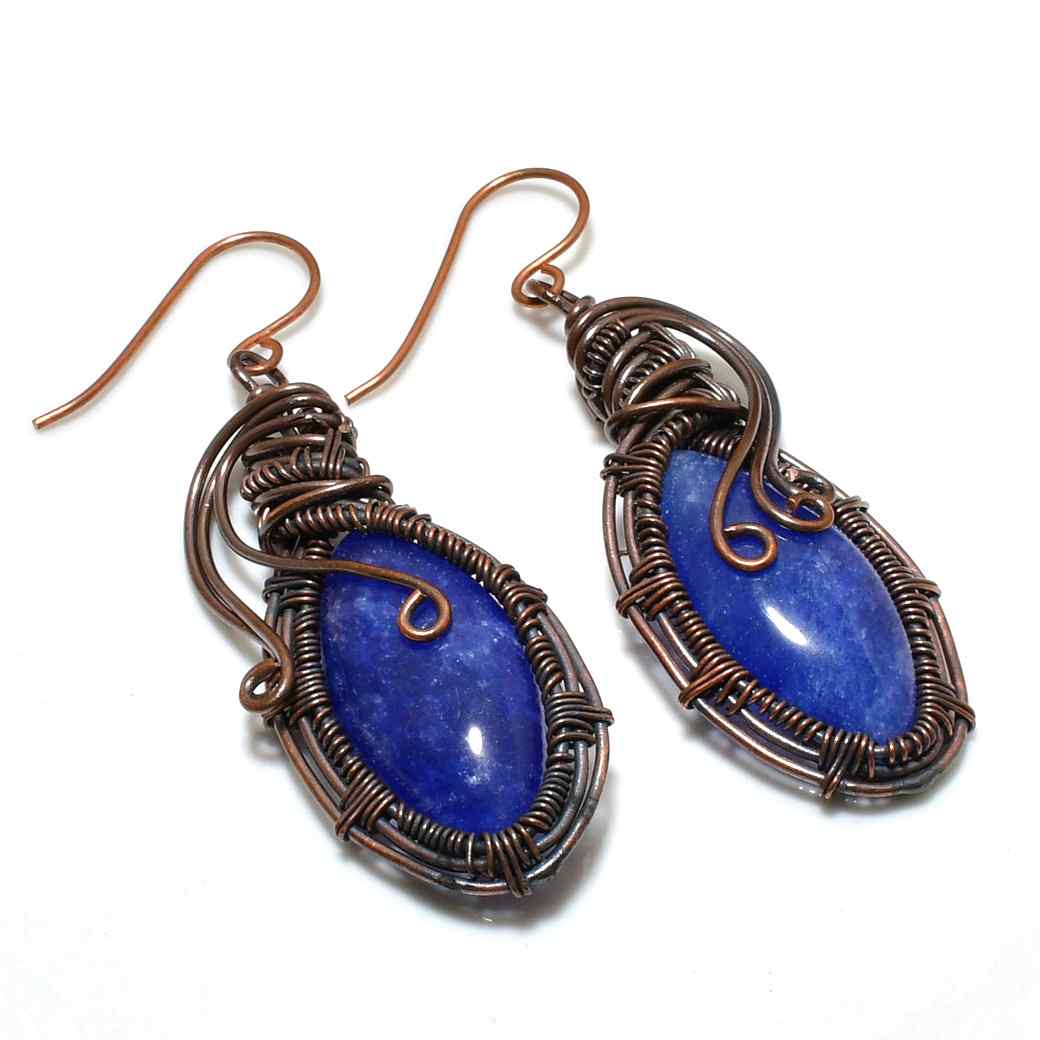 Geminus Elegance – Lapis Lazuli Copper Earrings