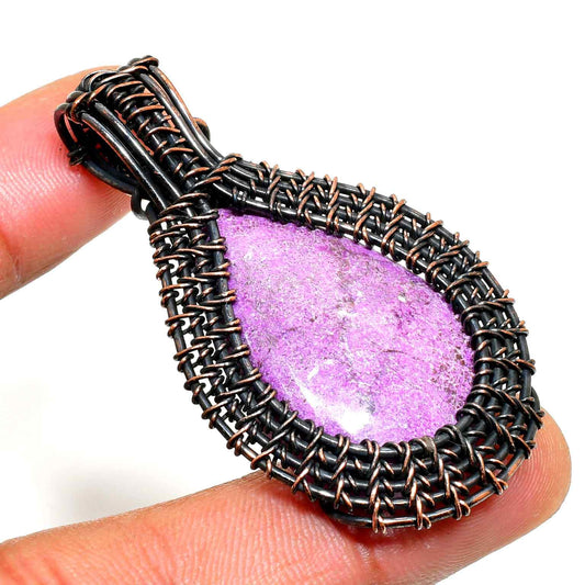 Ezra’s Veil – Hand-Wrapped Amethyst & Copper Pendant