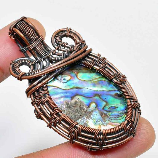 Ocean’s Whisper – Abalone & Copper Pendant